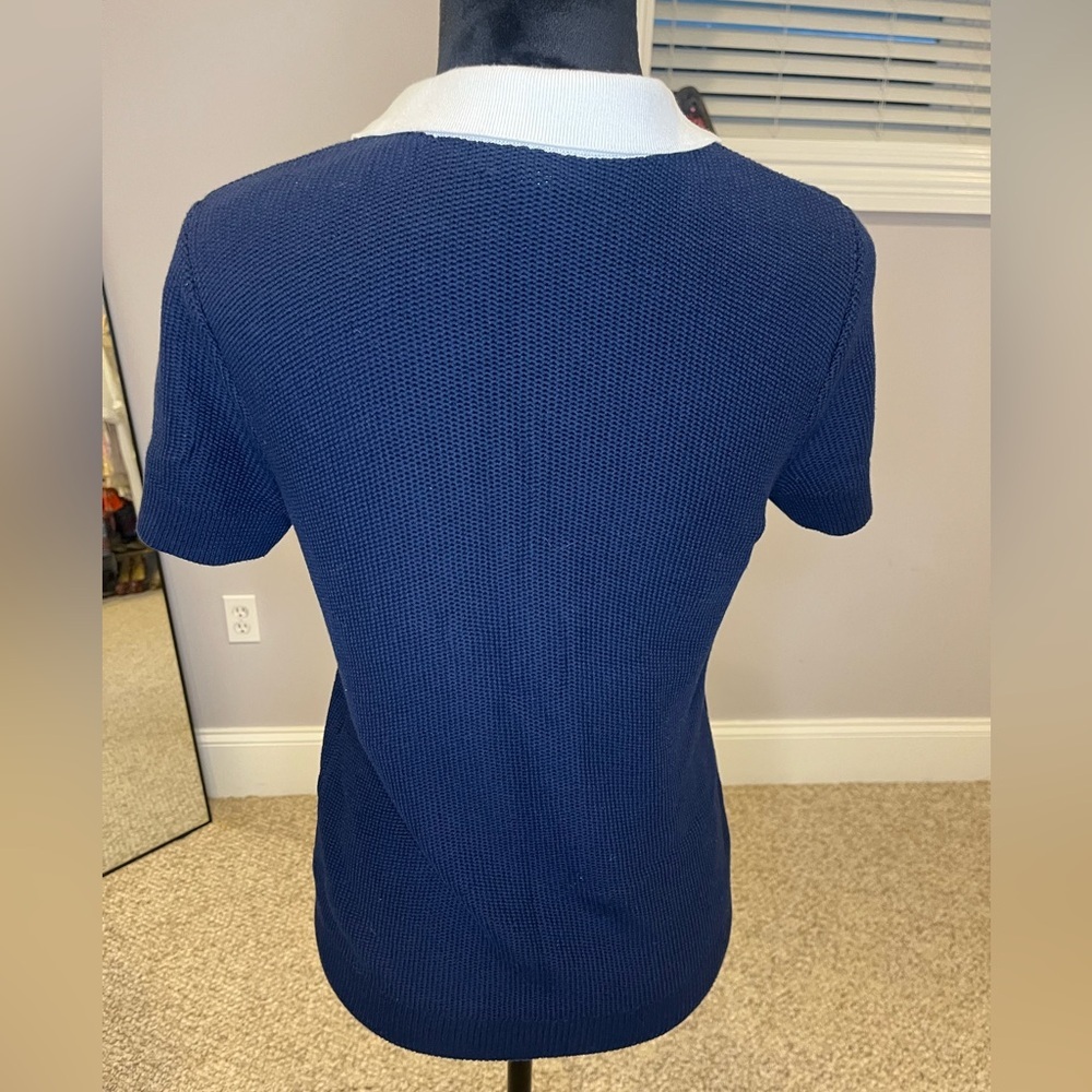 Women’s Brooks Brothers Dark Blue Knit Polo shirt- medium - Picture 4 of 6